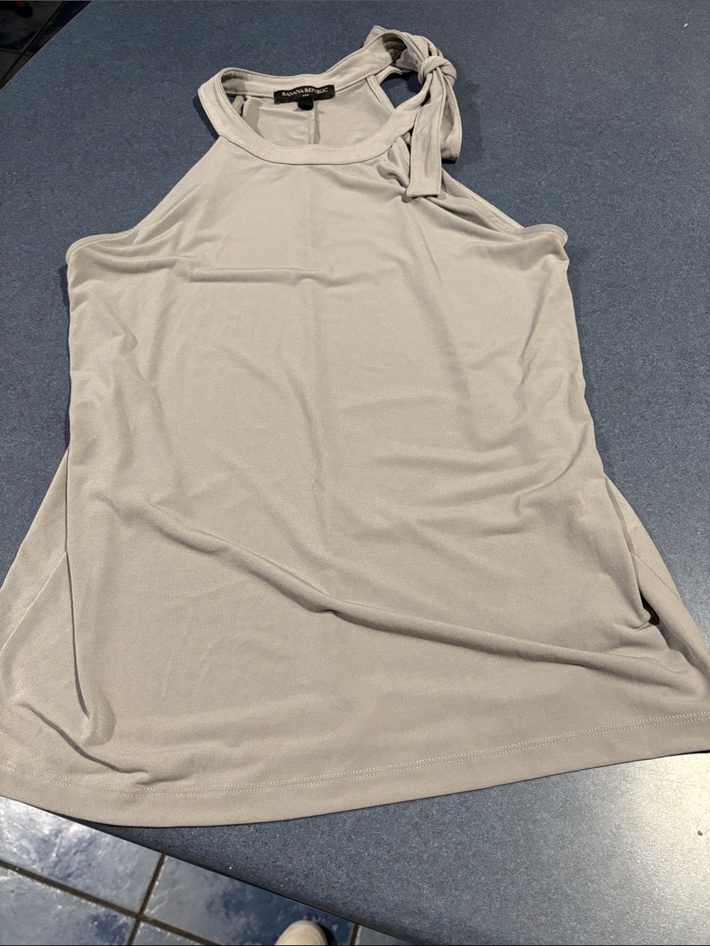 Banana Republic Light Gray Tie-Strap Halter Top